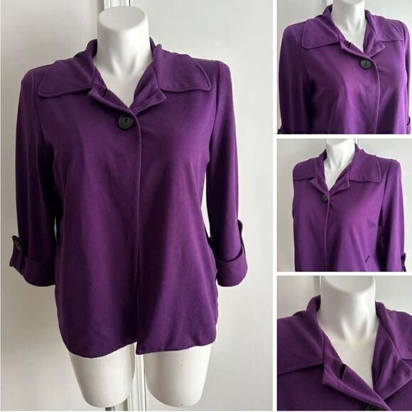 Purple Harvé Bernard Jacket/Cardigan, Size Large - Picture 1 of 8